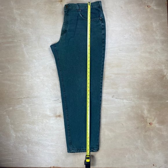 Vintage L.L. Bean Men’s 34 x 30 Green Wash Straight Leg Denim Jeans 90's - Picture 10 of 11